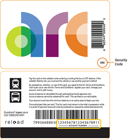 Arc Card Security Code Location